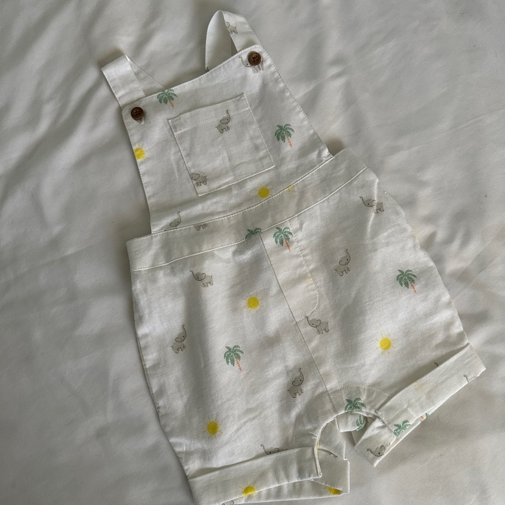 Janie and Jack Linen Overalls, size 3-6 months. NWT